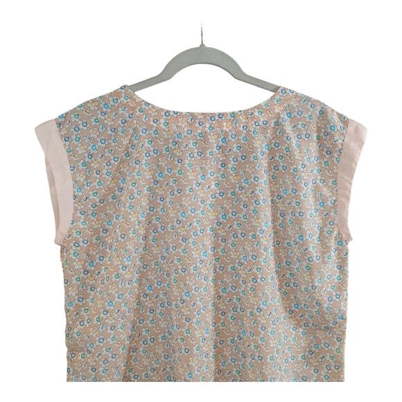 Mitsou Dolman Sleeve Satin Floral Blouse Feminine Spring Summer Work Women's L - Picture 2 of 6